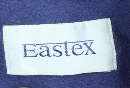 Easttex Women's Blue Wool Mid-Length Overcoat, Size 16