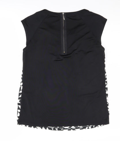 Jasper Conran Women's Black Geometric Tunic Blouse, Size 8