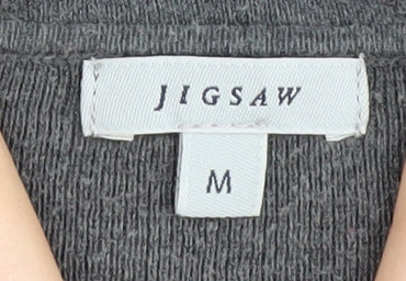 Jigsaw Women's Grey Wool Blend V-Neck Jumper M