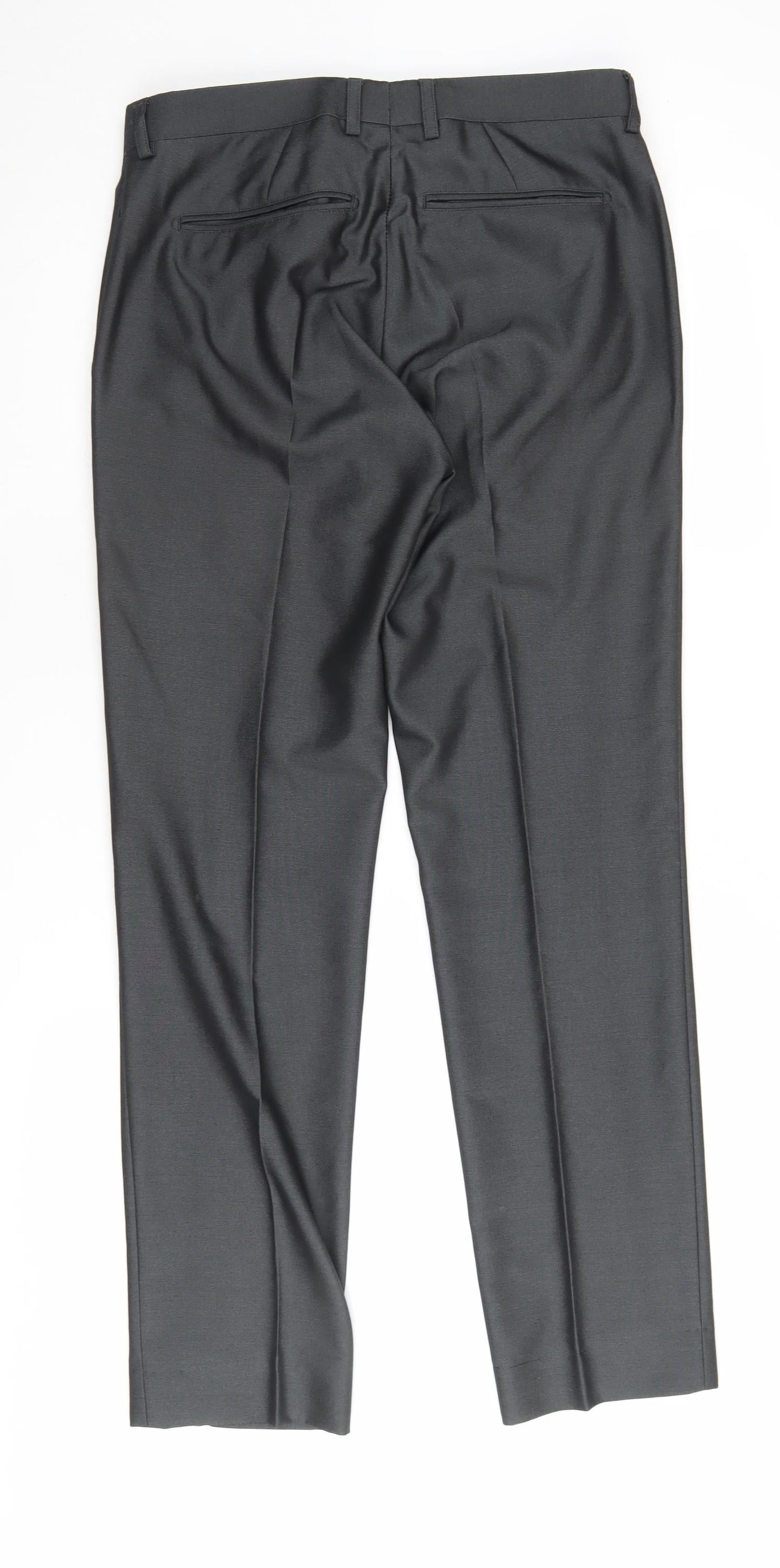 ONESIXFIVE Men's Black Slim Fit Dress Pants 32L