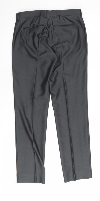 ONESIXFIVE Men's Black Slim Fit Dress Pants 32L