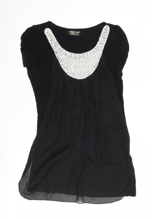Womens UK Size M Pussycat London Black  Blouse