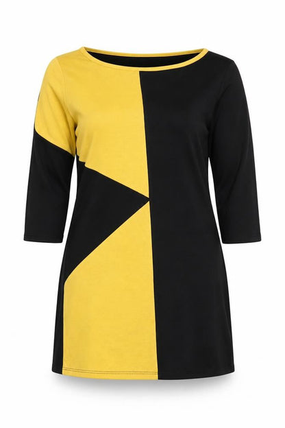 Pink Crayon Women's Black Tunic Jumper L Geometric