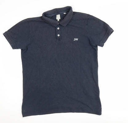 Jack Wills Men's Blue Polo Shirt, Size L, Short Sleeve