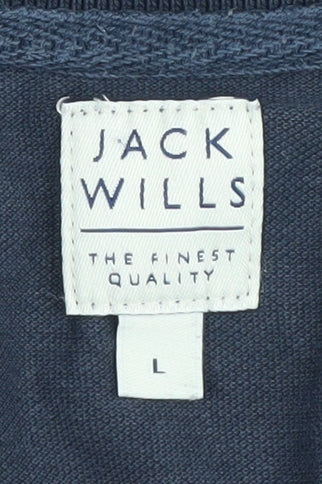 Jack Wills Men's Blue Polo Shirt, Size L, Short Sleeve