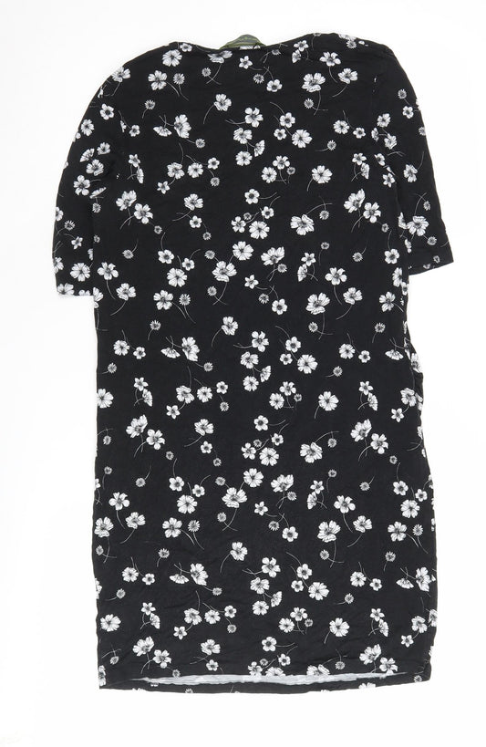 Blooming Marvellous Women's Black Floral Shift Dress Size 14