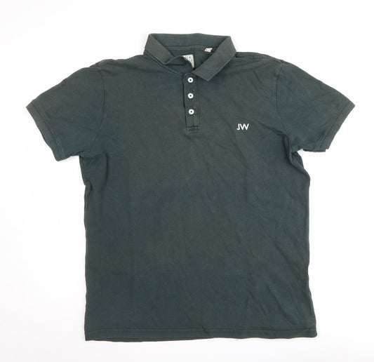 Jack Wills Men's Green Polo Shirt, Size L, Casual Wear