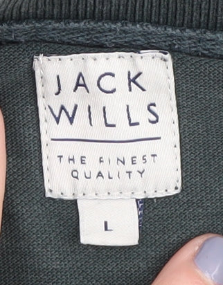 Jack Wills Men's Green Polo Shirt, Size L, Casual Wear