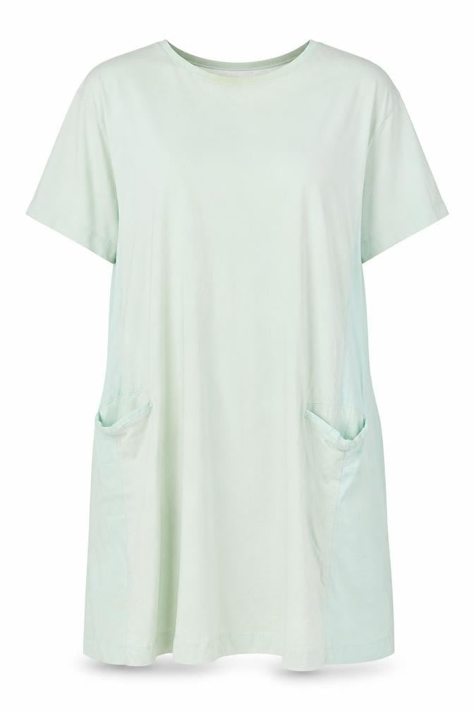 Front view of COS Women’s Green T-Shirt Dress XS Cotton Casual