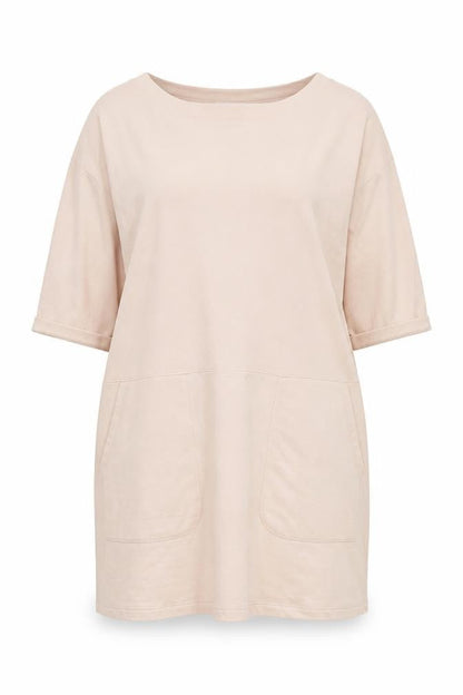 COS Women's Beige Shift Dress S, Casual Cotton Jersey