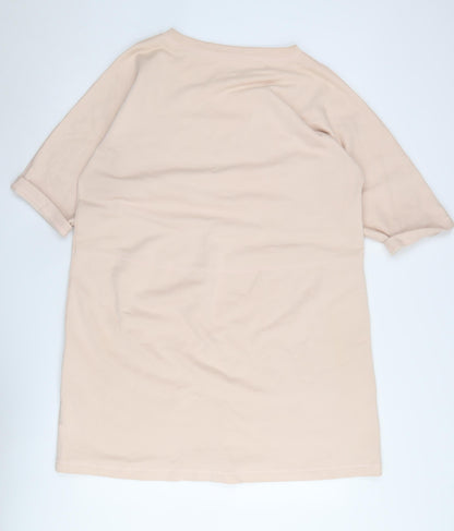 COS Women's Beige Shift Dress S, Casual Cotton Jersey