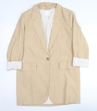 H&M Women's Beige Blazer Size 8 Regular Fit