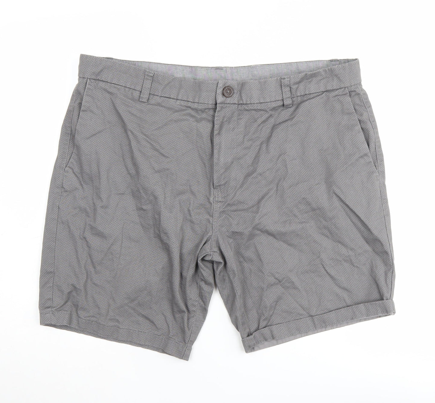 Next Men's Grey Chino Shorts - Size 38, Casual Style
