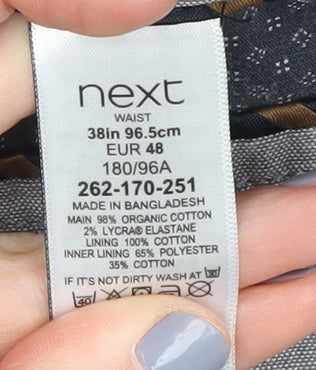 Next Men's Grey Chino Shorts - Size 38, Casual Style