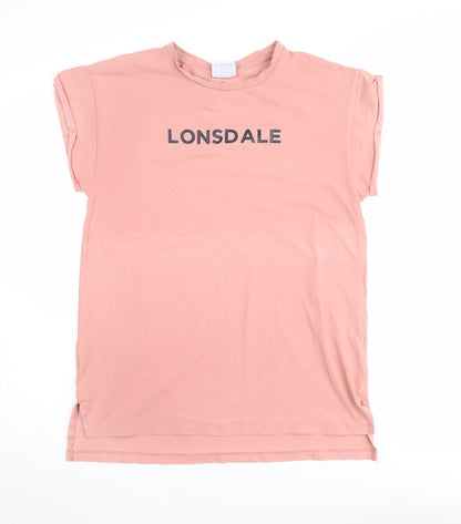 Lonsdale Women's Pink Basic T-Shirt Size 8