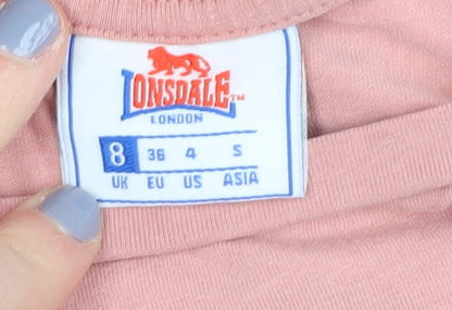 Lonsdale Women's Pink Basic T-Shirt Size 8