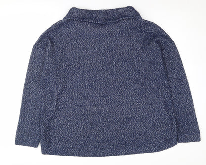 Lands' End Women's Blue Cowl Neck Pullover Jumper, Size 18
