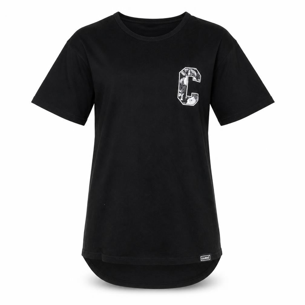 Front view of Carré Black unisex jersey t-shirt large