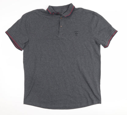 Firetrap Men's XL Grey Polo Shirt with Logo