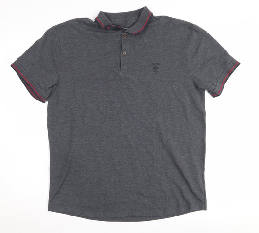 Firetrap Men's XL Grey Polo Shirt with Logo