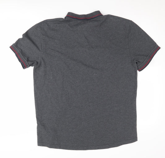 Firetrap Men's XL Grey Polo Shirt with Logo