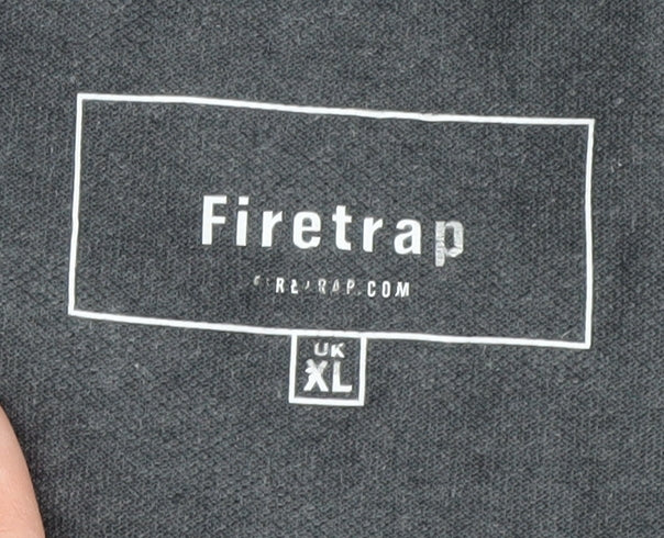Firetrap Men's XL Grey Polo Shirt with Logo