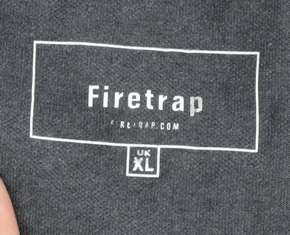 Firetrap Men's XL Grey Polo Shirt with Logo