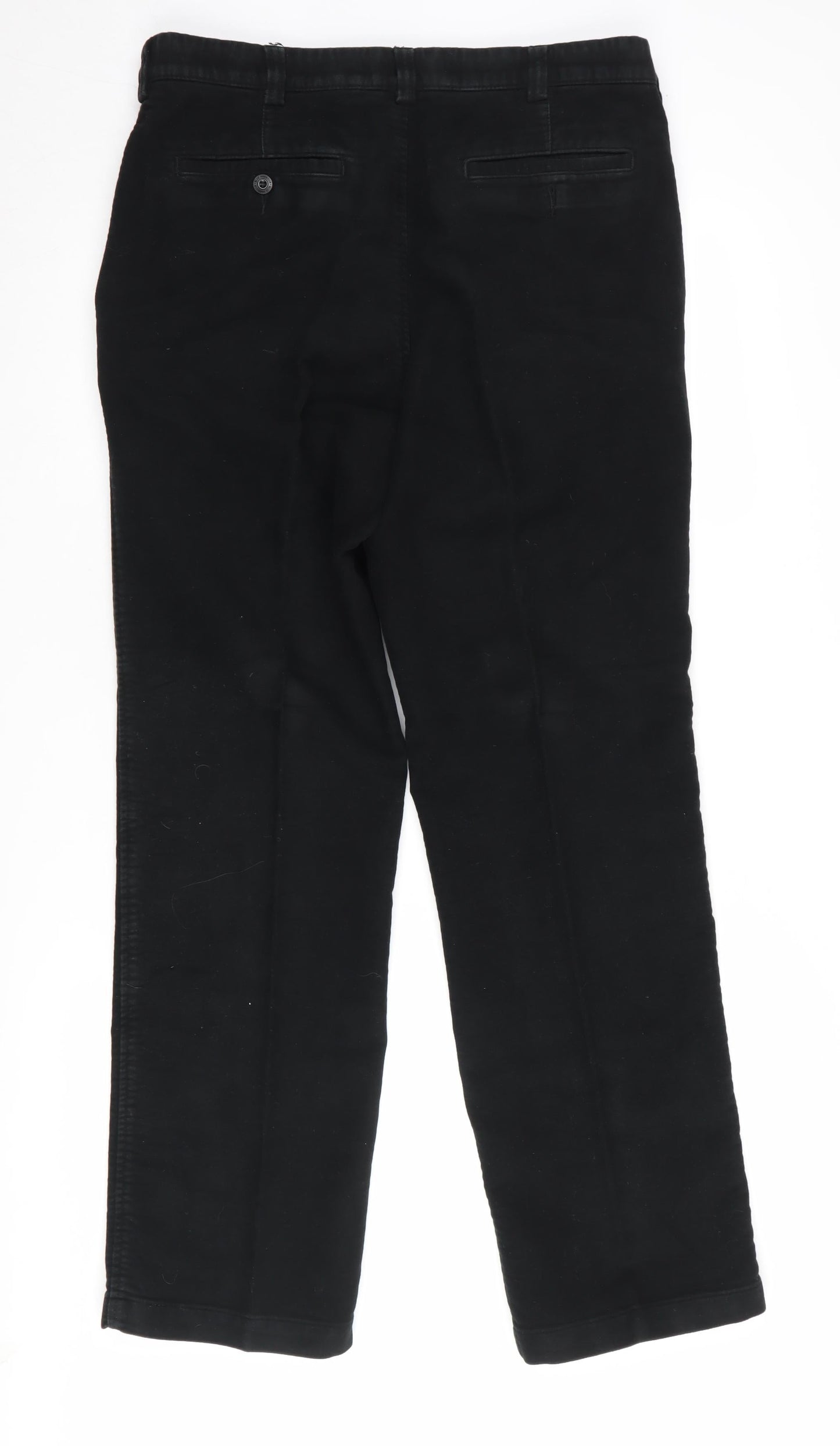 Marks and Spencer Men's Black Trousers, Size 34, Cotton
