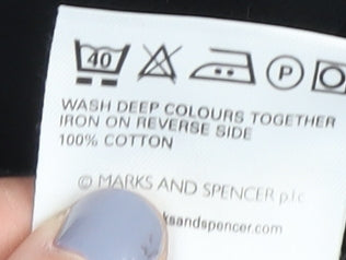 Marks and Spencer Men's Black Trousers, Size 34, Cotton