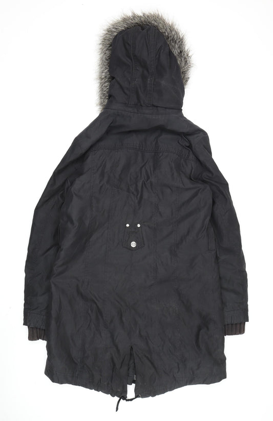 Womens UK Size M Marks and Spencer Black Parka Coat
