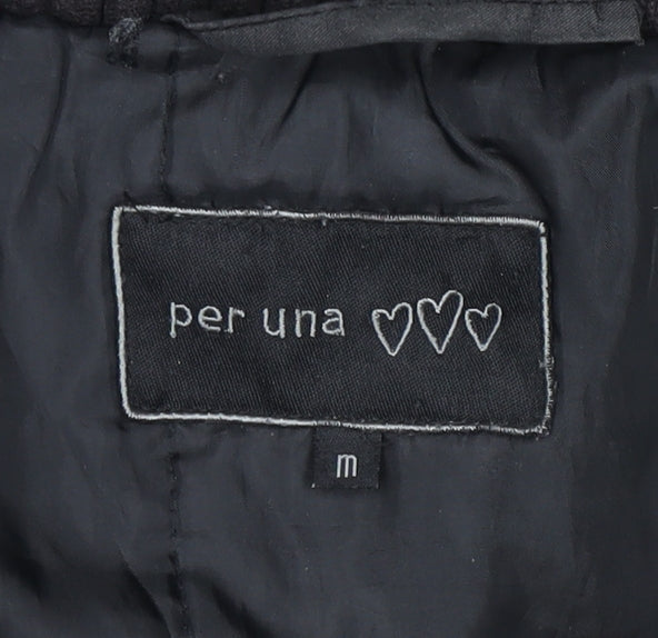 Womens UK Size M Marks and Spencer Black Parka Coat