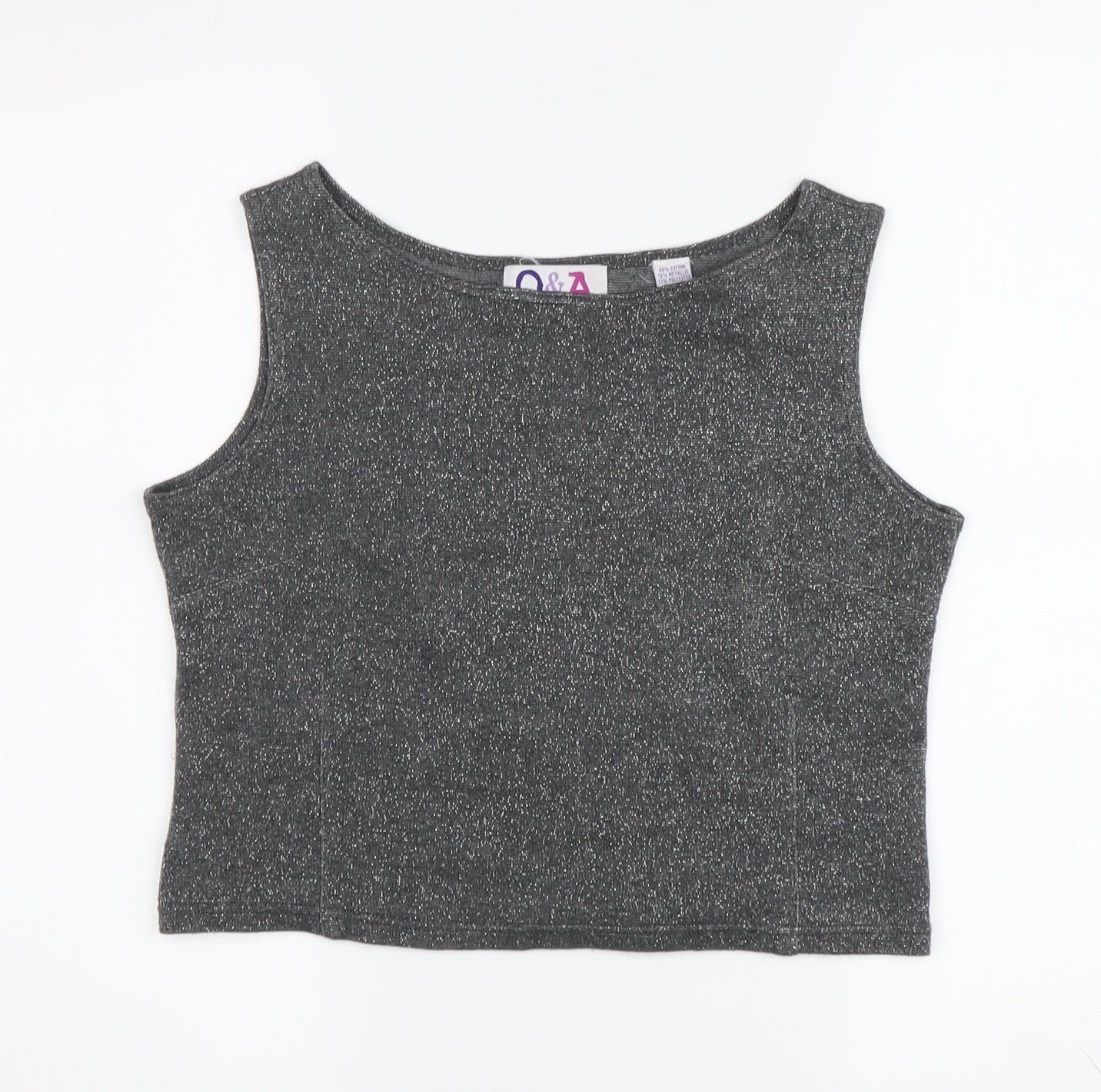 Q&A Women's Grey Tank Top, Sleeveless Medium