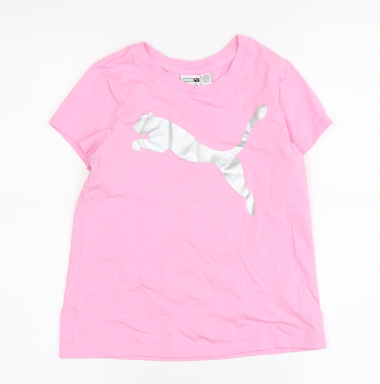 PUMA Girls Pink T-Shirt, 7-8 Years, Short Sleeve, Activewear