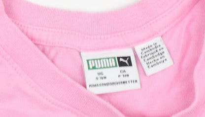 PUMA Girls Pink T-Shirt, 7-8 Years, Short Sleeve, Activewear