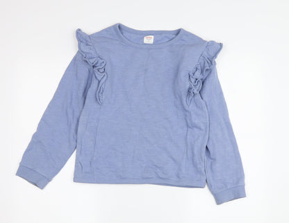 Additional front view of John Lewis girls’ blue pullover sweatshirt -, size 11, years
