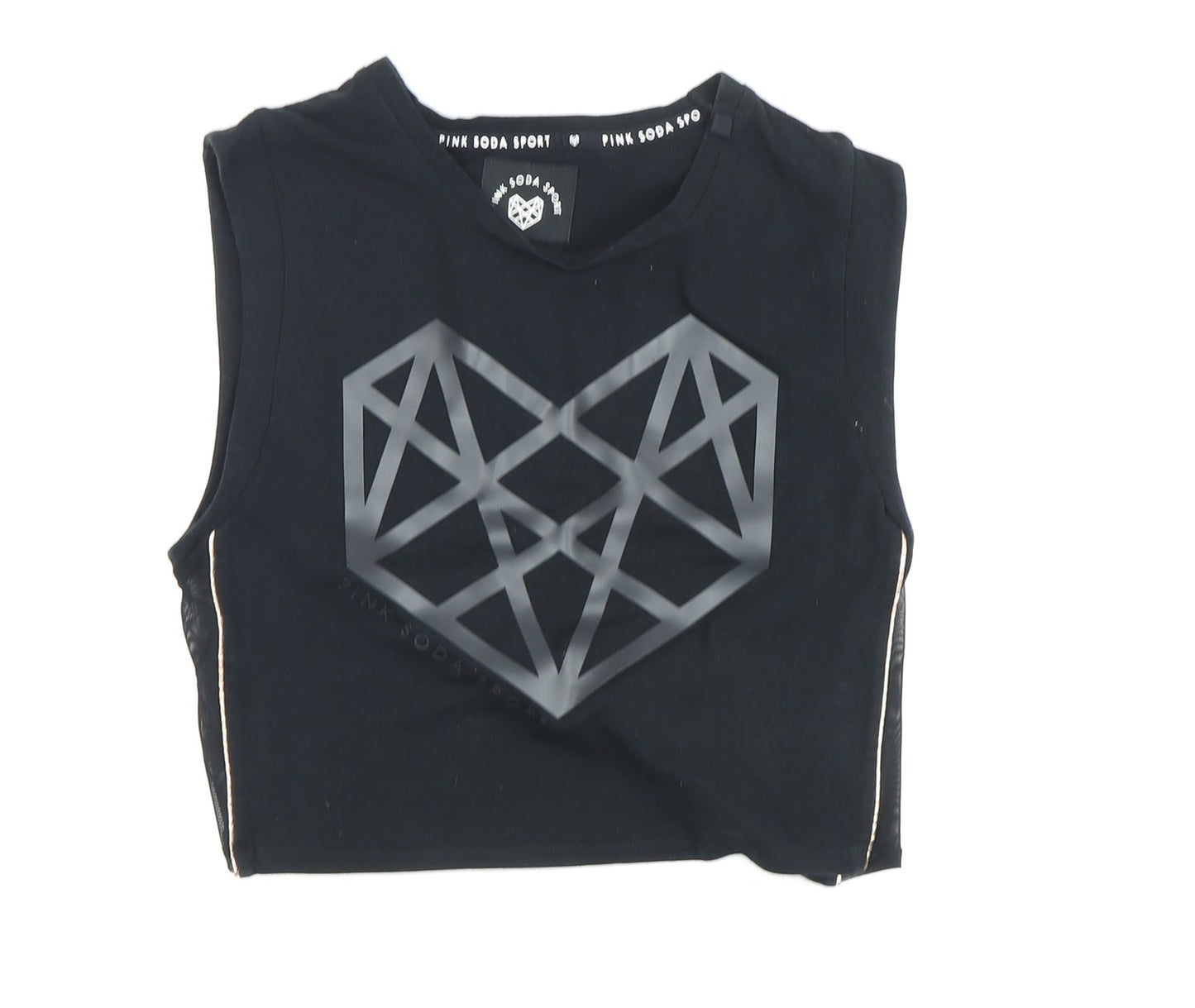 Pink Soda Sport Women's Black Cropped Tank Size 14