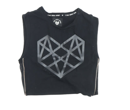 Pink Soda Sport Women's Black Cropped Tank Size 14