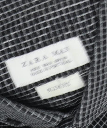 Zara Man Men's Multicoloured Slim Fit Check Shirt
