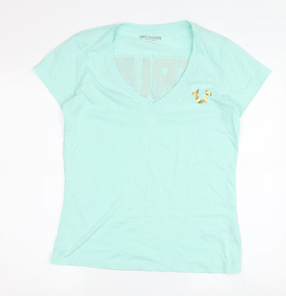 Womens UK Size M True Religion Green Basic T-Shirt