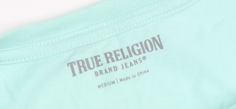 Womens UK Size M True Religion Green Basic T-Shirt