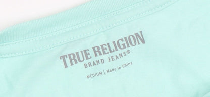 Womens UK Size M True Religion Green Basic T-Shirt