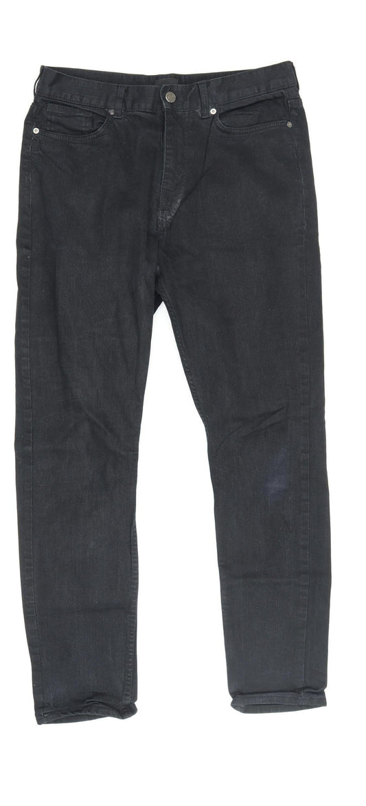 H&M Men's Black Skinny Jeans, Size 31, Dark Denim
