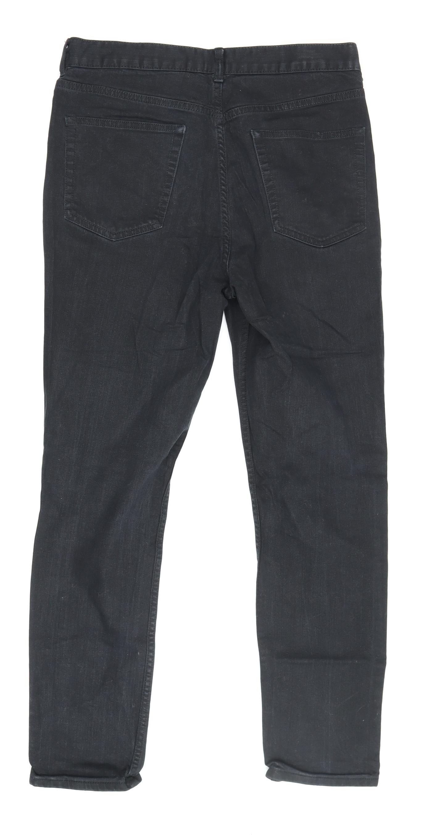 H&M Men's Black Skinny Jeans, Size 31, Dark Denim