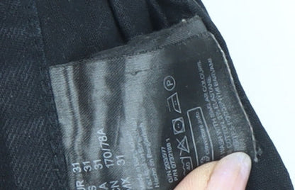 H&M Men's Black Skinny Jeans, Size 31, Dark Denim