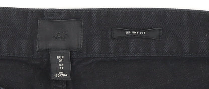H&M Men's Black Skinny Jeans, Size 31, Dark Denim