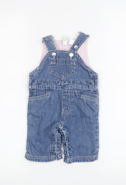 Gap Blue Denim Dungaree 0-3 Months Unisex