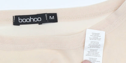 Boohoo Women's Beige Sequin T-Shirt - Size M