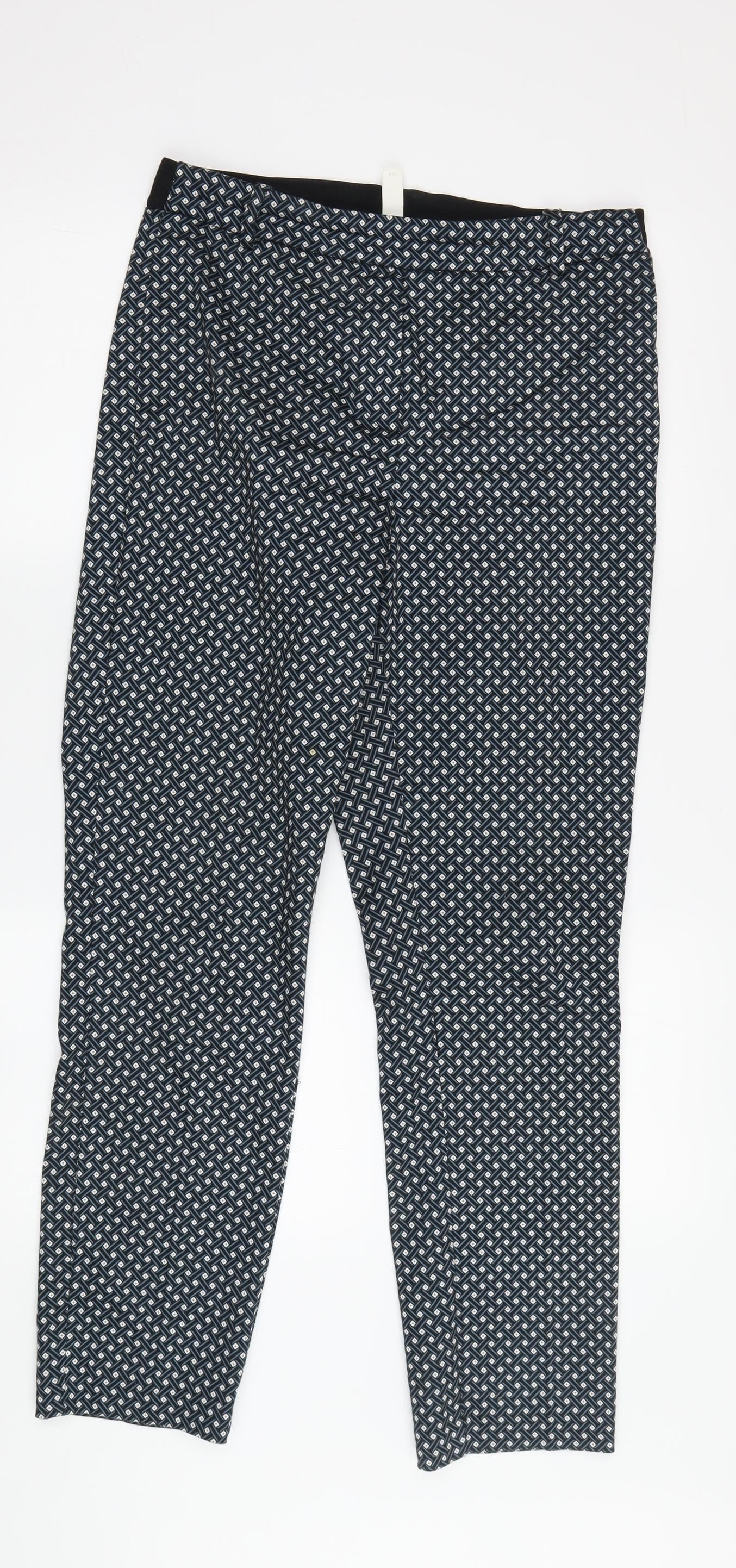 Womens UK Size L H&M  Capri Black Trousers
