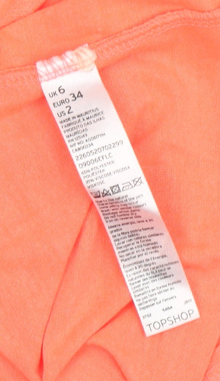 Topshop Women's Orange Tank Top Size 6