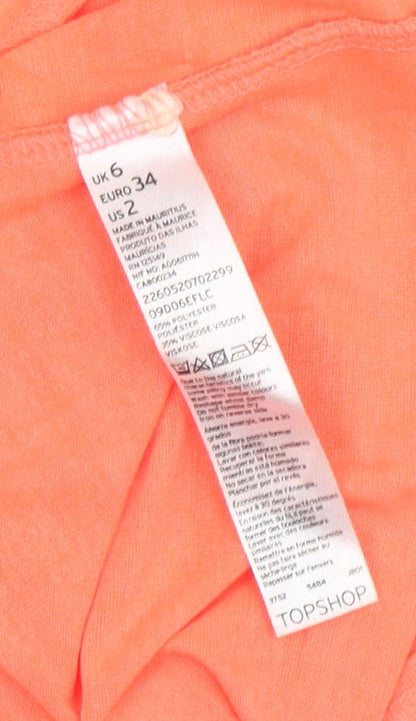 Topshop Women's Orange Tank Top Size 6